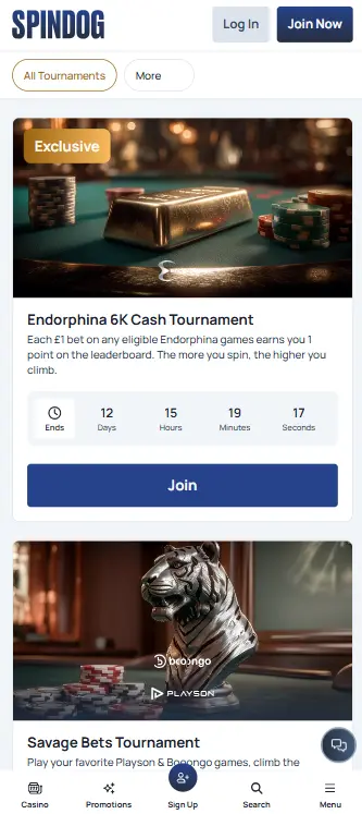 Tournaments on Mobile